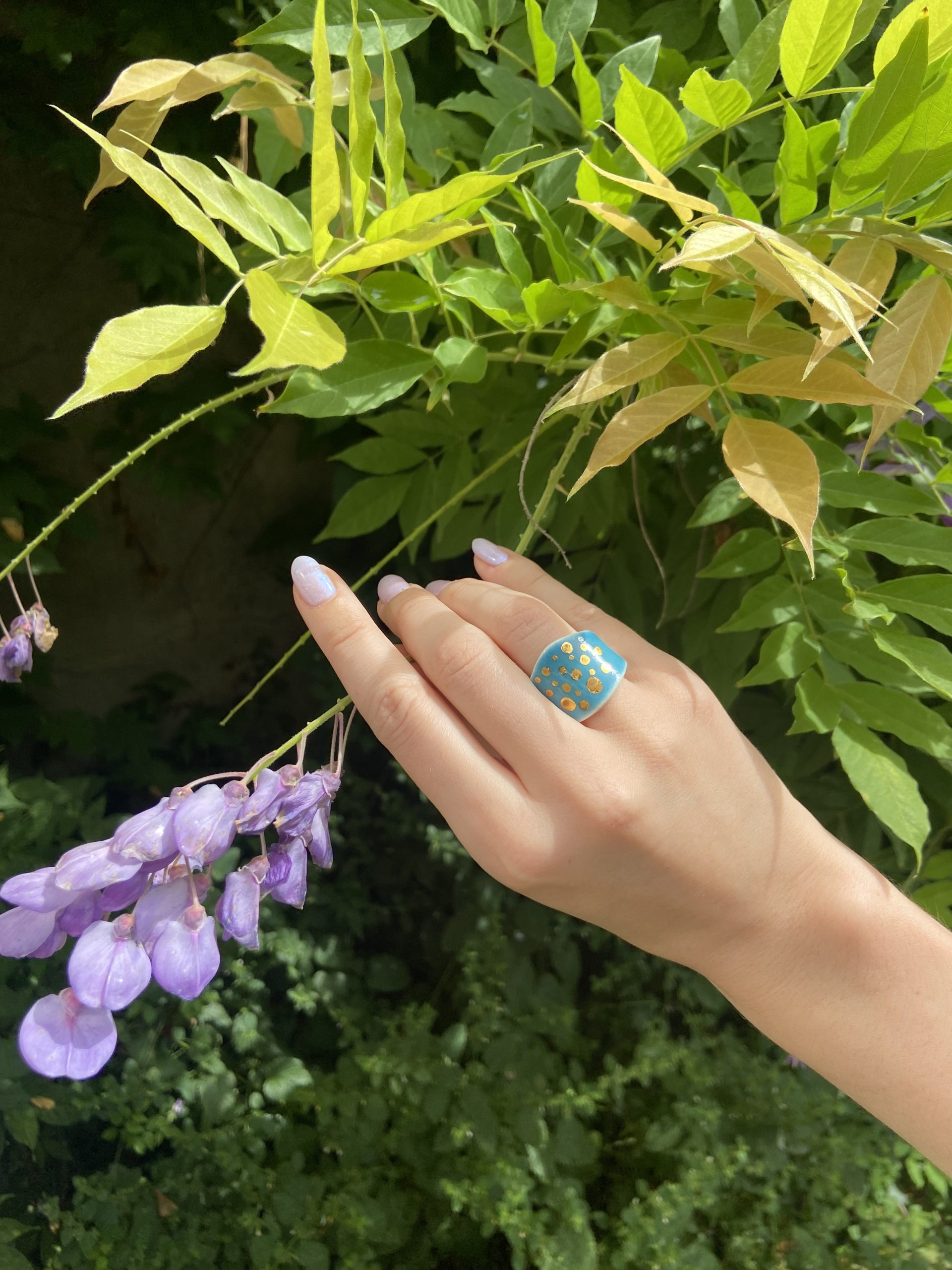 Bague turquoise et or